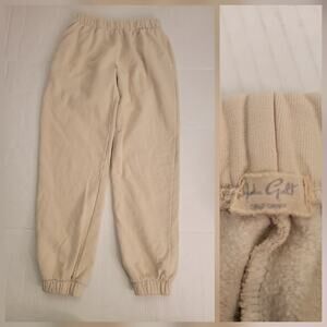 John Galt Brandy Melville Jogger Sweatpants OS Boyfriend Pull On Khaki